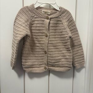Organic Cotton Beige Knit Cardigan